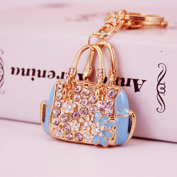 Women Bag Keychains for Women Bling Bag Key Ring for Girl Pu