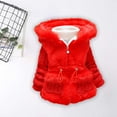thumbnail image 5 of Edvintorg 7M-4Y Fleece Jacket Kids Girls Winter Coat Solid Hooded Fleece Lined Thick Down Coats Puffy Cotton Jackets with Zipper Children's Outerwear Girl, 5 of 7
