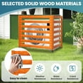 thumbnail image 6 of Brown 3 Panels Air Conditioner Fence Panels, 36" Outdoor Wood Privacy Screens, Equipment Enclosure with 4 Metal Stakes for Backyard, Garden, Patio, Pool, Outside, 6 of 8