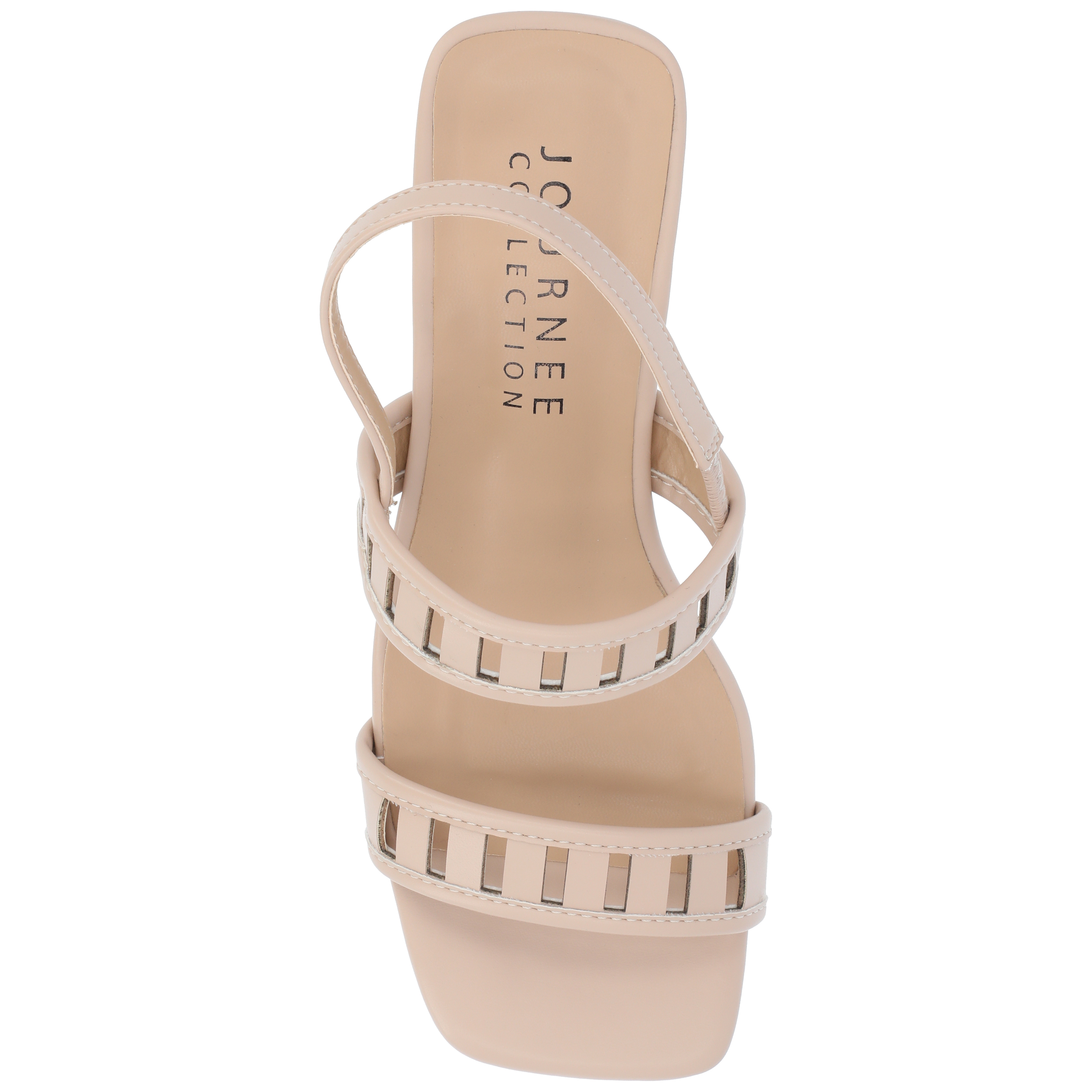 Journee Womens Ismay Laser Cut Sling Back Block Heel Sandals