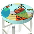 thumbnail image 3 of Fotbe African Women Stool Covers Round,Waterproof Round Bar Stool Covers Bar Chair Covers Washable Stool Cushion Slipcover for 12-14 Inch Chair-13 inch, 3 of 7