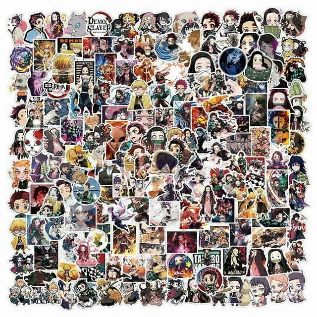 200pcs Anime Demon Slayer PVC Stickers for DIY Skateboard Guita