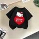 thumbnail image 4 of Camiseta de algodón de verano para niños de la marca Hello Kitty, linda y divertida camiseta de dibujos animados de Sanrio para niño y niña, ropa informal de moda para niño, 4 of 5