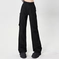 thumbnail image 2 of Kmdttou Women Plus Size Flap High Waisted Work Pants Multi-Pockets Versatile Straight Leg Pants Trousers, 2 of 5
