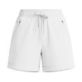 thumbnail image 4 of Xfvqtps Womens Shorts Elastic Waist Drawstring Zippered Pocket Casual Lightweight Breathable Solid Color Pants Soft Lounge Wear, 4 of 9