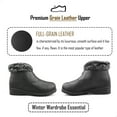 thumbnail image 3 of Comfy Moda Bottes d'Hiver pour Femmes en Cuir Imperméable avec Semelle Antidérapante LONDON, 3 of 7