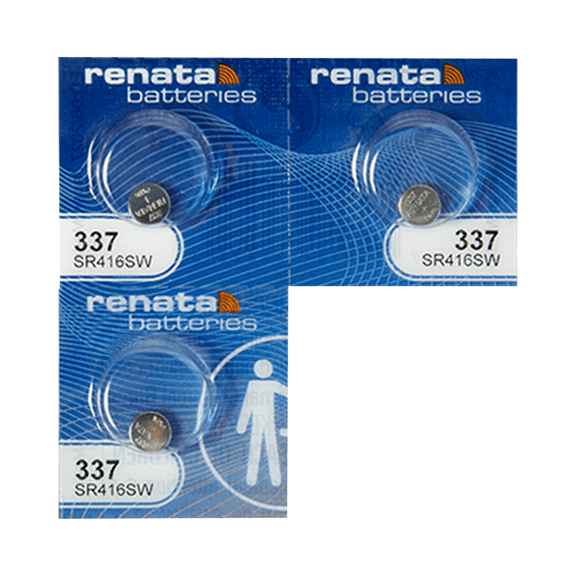 Renata 337/SR416SW 1.55 V Silver Oxide Watch Battery (3 Batteries)