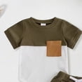 thumbnail image 5 of mgoYE Newborn Baby Boy Summer Outfit Set Contrast Color Romper Tops With Elastic Waist Shorts 0 3 6 12 18 Months Cute Infant Waffle Clothes Size 6-12 Months, 5 of 5