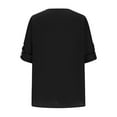 thumbnail image 6 of Tejiojio Womens Plus Size Chiffon Shirt 3/4 Rolled Sleeve Casual Tunic Tops Zipped V Neck Blouses Shirts for Women Fall/Winter Basic Clothes, 6 of 9