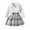 Grey, variant on WOYY Toddler Girls Long Sleeve Ribbed T Shirt Button Flannel Plaid Skirt 2Pcs Outfits, Sizes 12M-6Y