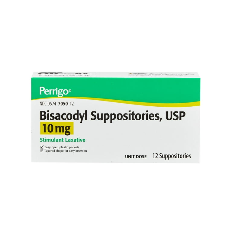  Bisacodyl Suppositories, 10 mg, Box of 100's Made in
