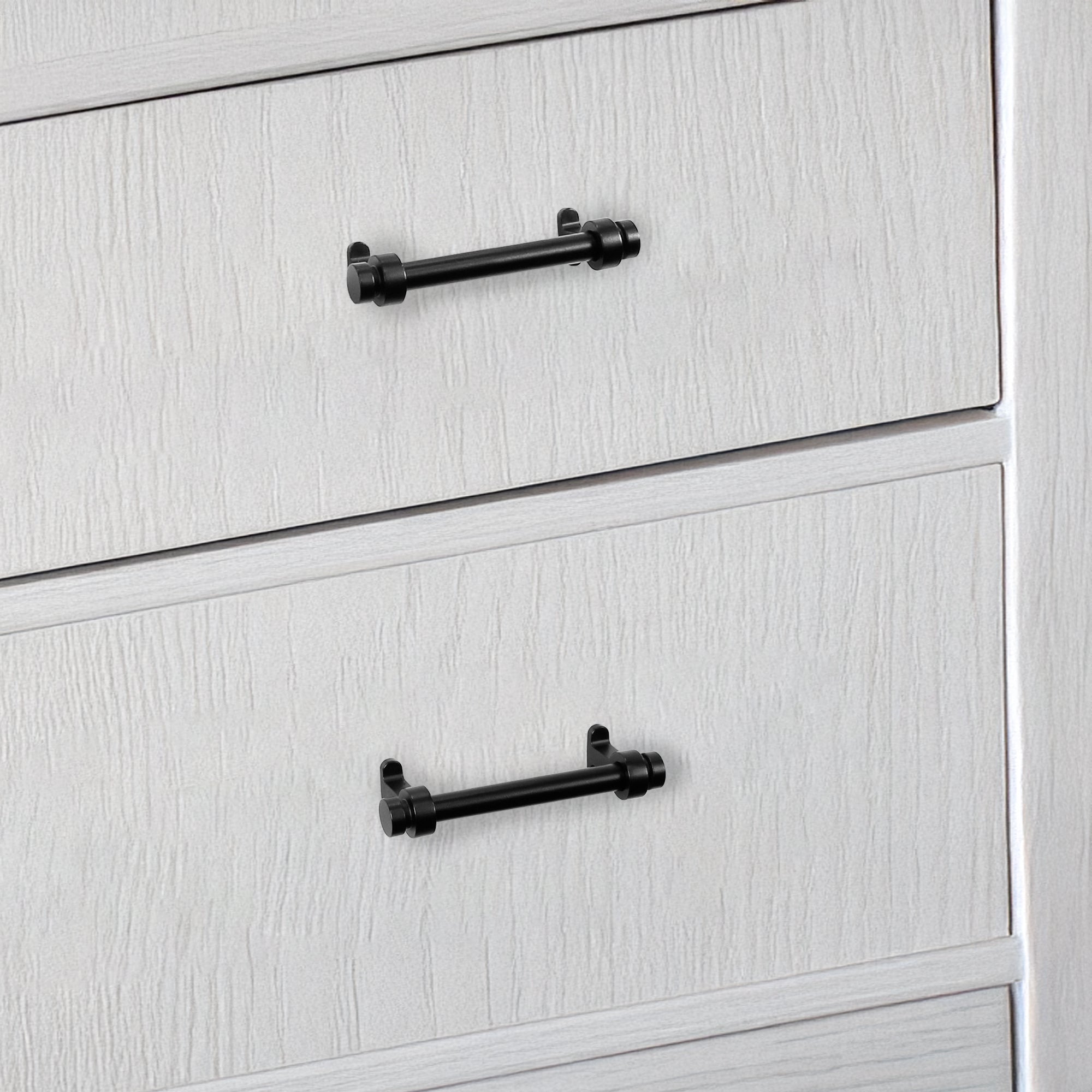 Lumi Home Furnishings Drawer Pull Vintage 3" Matte Black 4-Pack