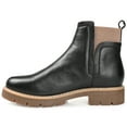 thumbnail image 2 of Journee Signature Womens Genuine Leather Bristol Round Toe Block Heel Chelsea Booties, 2 of 8
