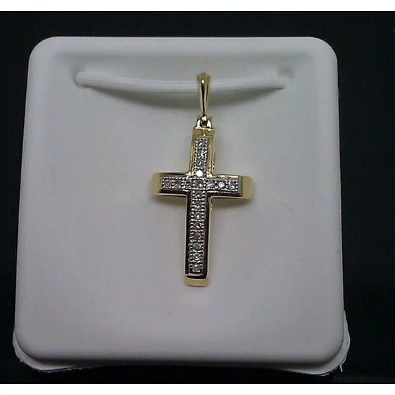 2.00 Ct Round Cut Diamond VVS1/D Cross Pendant With Chain 14K Yellow Gold Finish