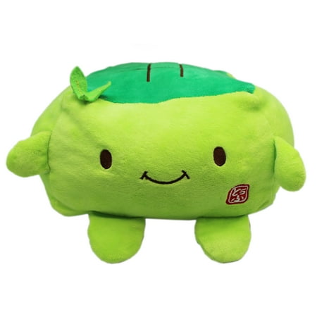 Hannari Tofu Bite Light And Dark Green Colored Plush Toy Pillow