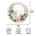thumbnail image 3 of 15.4" Round Placemat Set of 1 Polyester Fabric Place Mats Non-Slip Dining Kitchen Table Mats for Kitchen Party Decor Watercolor Roses and Greenery, 3 of 5