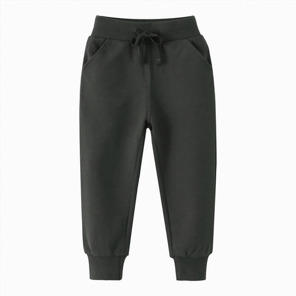 NIEWTR Boys Lightweiht Sweatpants 2T 3T 4T 5T 6T 7T 8T 9T Kids Straight Wide Leg Baggy Athletic Pants Drawstring Open Bottom Joggers with Pockets(B-Black,3-4 Years)