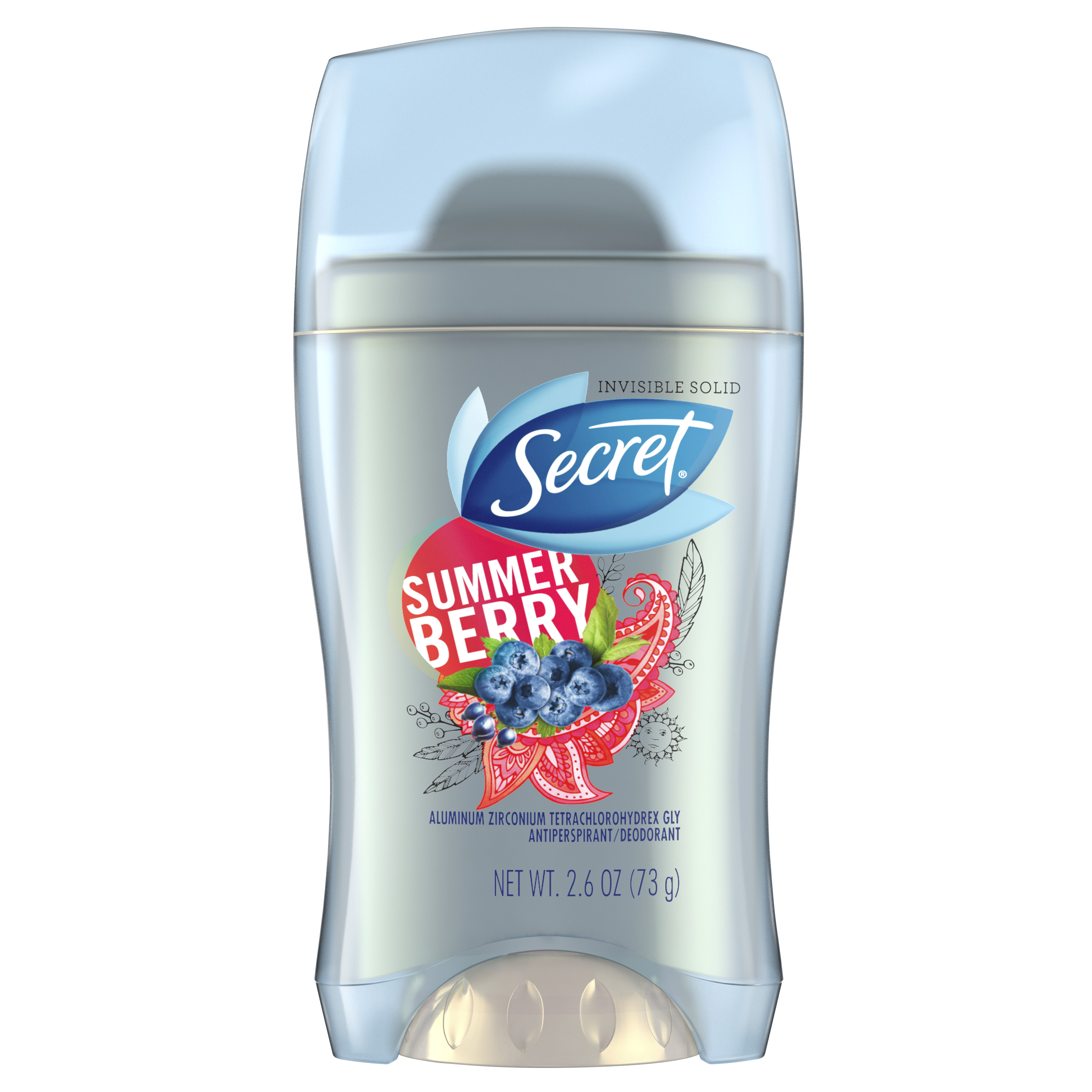 Secret Fresh Antiperspirant Deodorant Invisible Solid, Summer Berry, 2.
