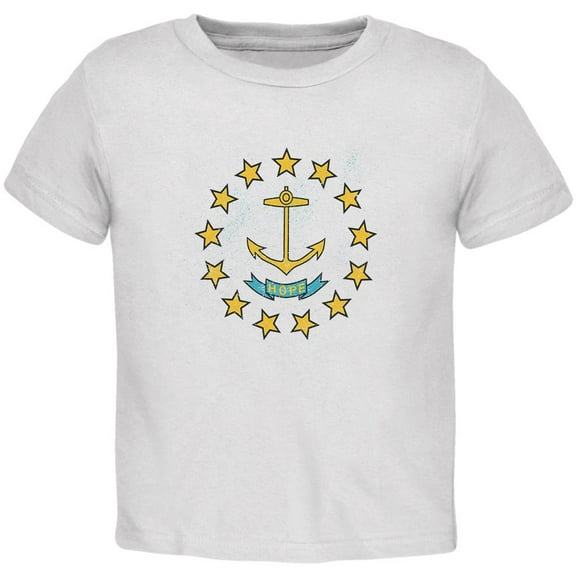 Born and Raised Rhode Island State Flag Toddler T Shirt White 3T