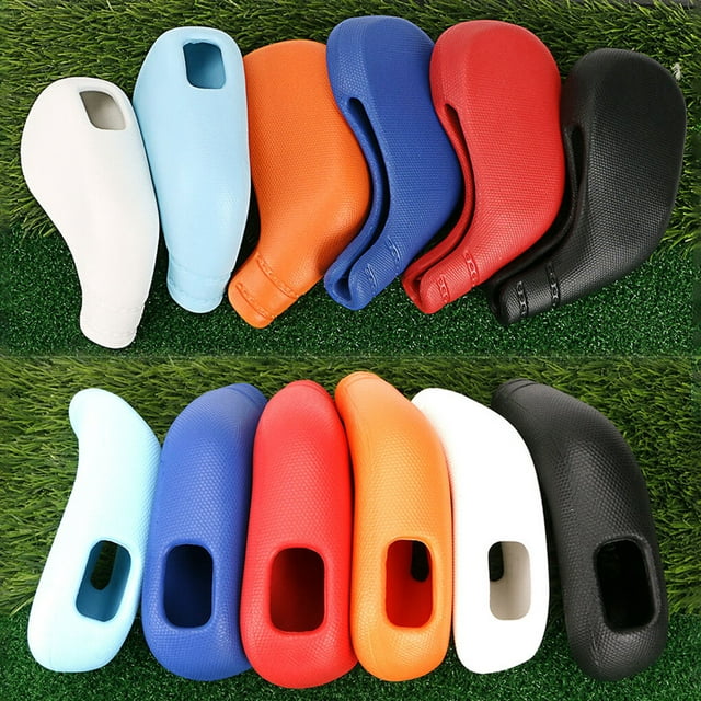 Ruiboury 9 Pieces Golf Club Cover TPE Waterproof Iron Putter Head Covers Travel Replacement Protector Removable Accessories Gifts Blue