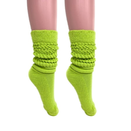 

Extra Long Heavy Slouch Socks Almond Green 2 Pair Size 9-11