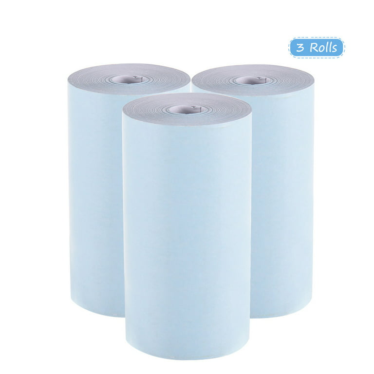 Color Thermal Paper Roll, Bill Receipt Photo Paper Clear Printing 2.17 *  1.18in for PeriPage A6 Pocket Thermal Printer, 3 Rolls (Blue)