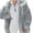 Gray, variant on Honeeladyy Winter Fuzzy Fleece Jacket Hooded Cardigan Coats Oversized Fluffy Outerwear Green S