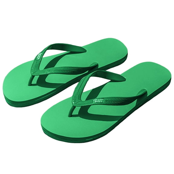 Flip Flops for Women Lightweight Flat Thong Sandals Casual Quick Drying Summer Beach Shoes Slip on Slides Green Size 10.5