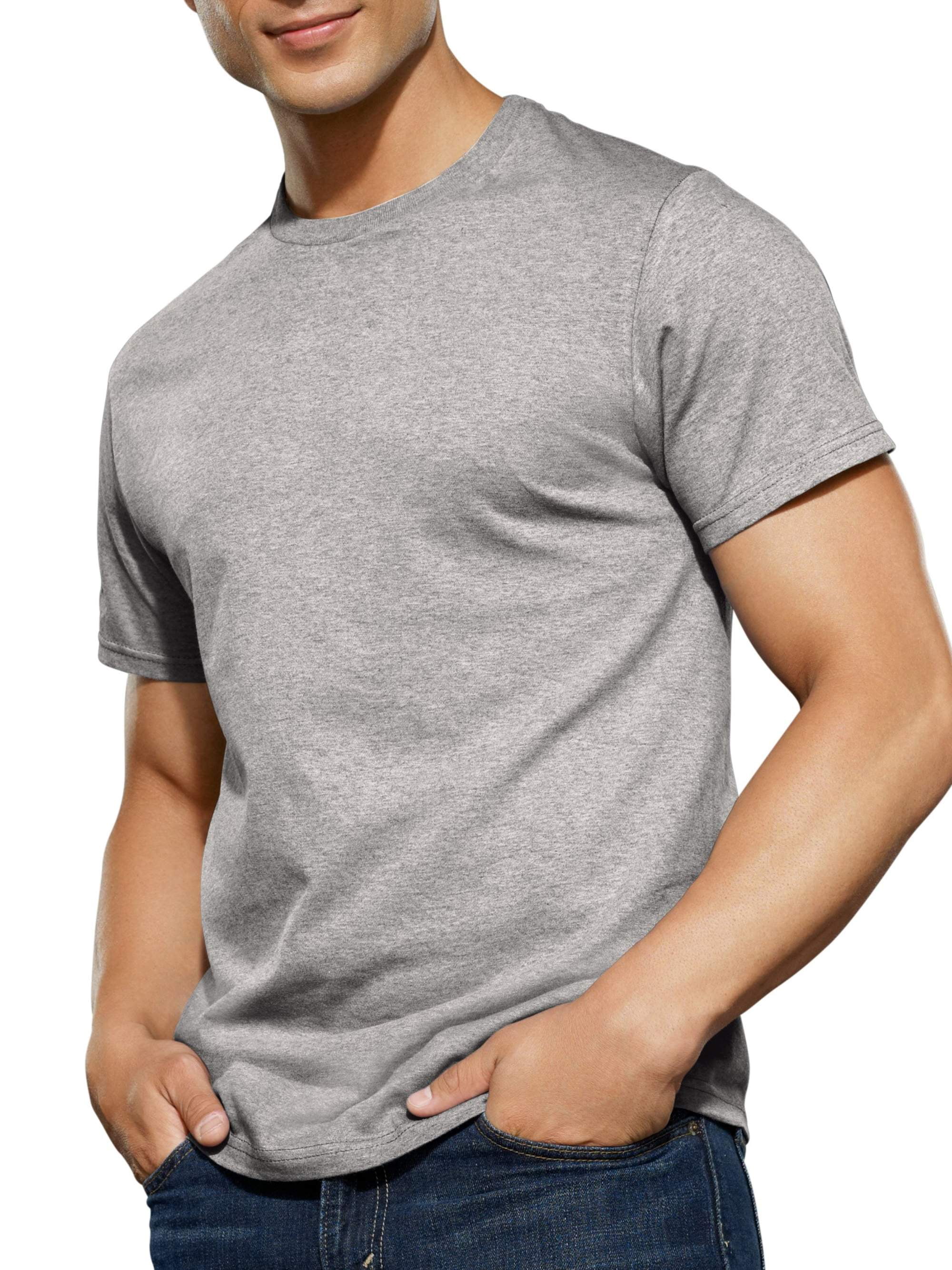 Fruit of the Loom Men's Black and Grey Crew T Shirt, 4 Pack