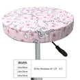 thumbnail image 4 of Kdxio Cute Rabbit Flower Print Stool Covers Round,Stretch Round Bar Stool Covers Washable Bar Stool Cushion Slipcover for 12-15 Inch Chair, 4 of 7