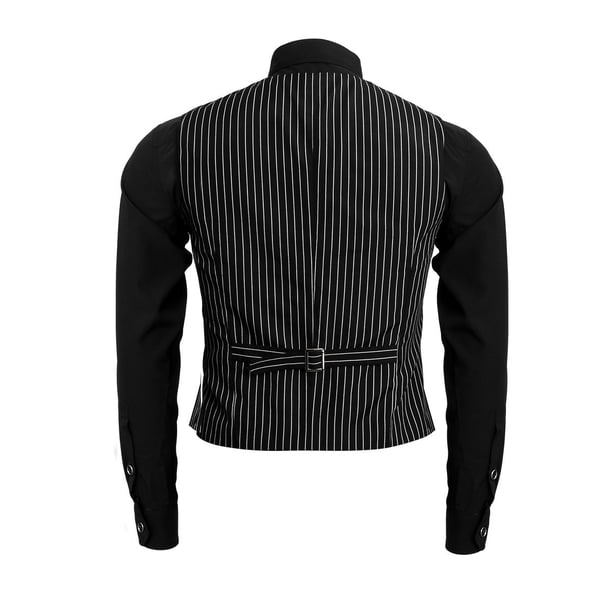 Ensemble d'Accessoires de Costume pour Homme Adulte des Années 1920: Chemise de Gangster, Gilet et Cravate, Tenue de Déguisement des Années Folles (X-Grand