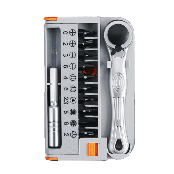 Mini Juego de Destornilladores de Forma Especial con Llave de Trinquete Bidireccional y Destornillador de .