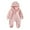 Pink, variant on GYRATEDREAM Baby Toddler Boys Girls Fleece Hooded Romper Kids Winter Outwear Jumpsuit Snowsuit Bear Ear Outfits for 6M White