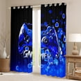 thumbnail image 2 of Erosebridal Blue Video Game Curtains for Living Room,Geometric Honeycomb 30%-50% Blackout Curtains Set of 2 (38x45),Gamepad Gamer Curtains and Drapes (38x45),Gradient Room Decorative, 2 of 6