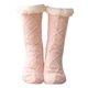 thumbnail image 2 of 1 par de calcetines de suelo elásticos, gruesos, de media pantorrilla, antideslizantes, de silicona, suaves y abrigados, cómodos, térmicos, para invierno, para mujer, para dormir en casa, color rosa, 2 of 8