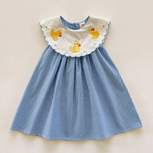 Robe pour Fillette à Bretelles Spaghetti, Robe Trapèze d'Été, Robe à Motif pour Filles, Robes pour Occasions Spéciales