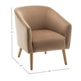 thumbnail image 3 of Wovenbyrd Rodin Modern Barrel Accent Chair, Indoor - Light Brown Velvet, 3 of 7