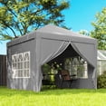 thumbnail image 2 of Outsunny 10'x10' Outdoor Pop Up Party Tent with Carrying Bag Light Grey, 2 of 10