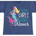 thumbnail image 3 of Barbie - Strong Girls Make Waves  - Girls Fitted Short Sleeve Graphic T-Shirt, 3 of 5