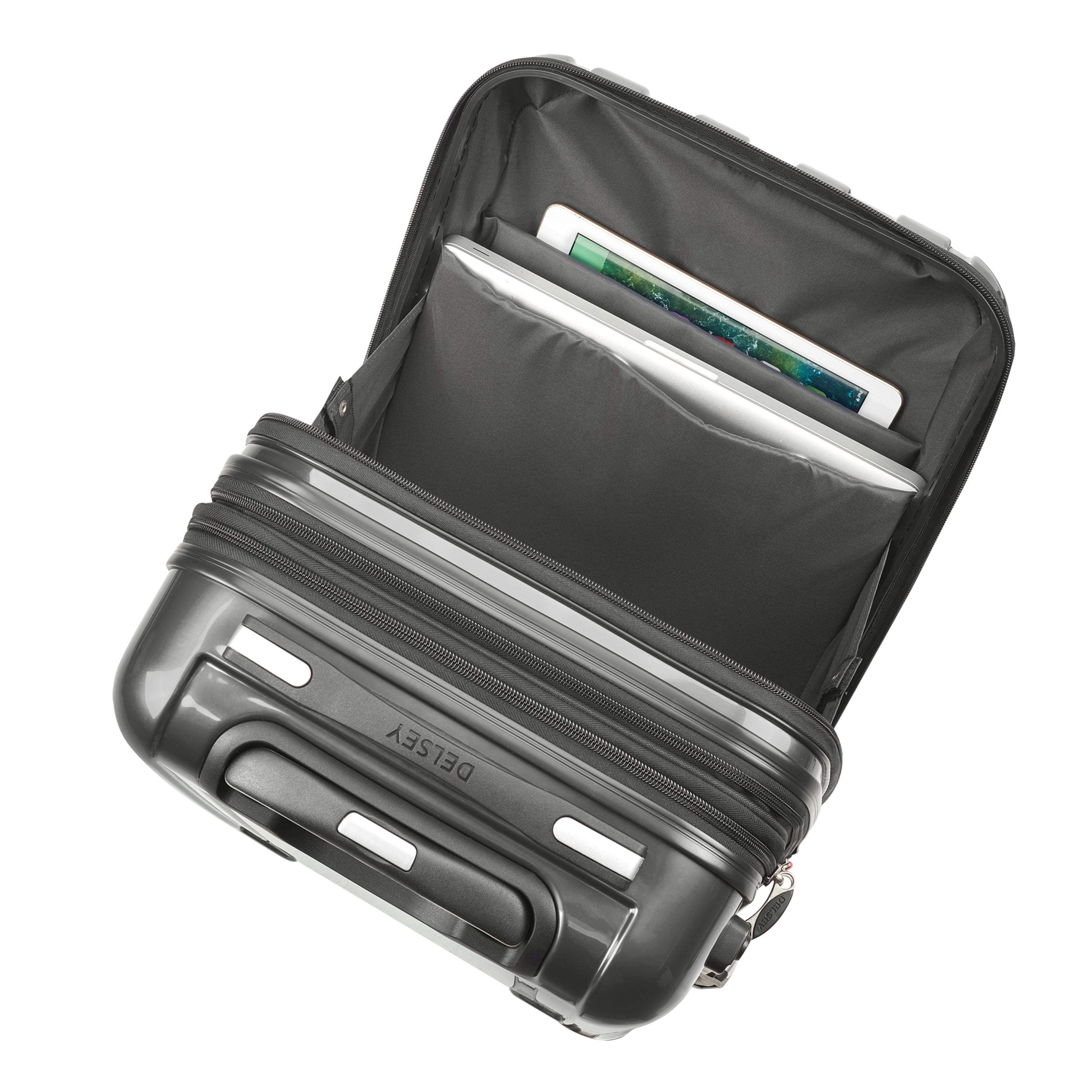 DELSEY PARIS Helium Aero International Carry-on Hardside Expandable Spinner Luggage, Brushed Metal
