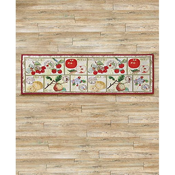 54" Country Farmhouse Apple Lemon Pear Fruits Kitchen Aisle Nonskid