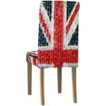 thumbnail image 2 of KXMDXA Union Jack Flag Painted on a Brick Wall Stretch Chair Cover Protector Seat Slipcover for Dining Room Hotel Wedding Party Set of 1, 2 of 5