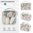 thumbnail image 5 of Flowers Leaves Strawberries Clear Cosmetic Bags with Handles PVC Toiletry Bags Zipper Waterproof Portable for Traveling 2 Pcs, 5 of 7