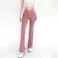 thumbnail image 2 of Leggings de cintura alta con aberturas para mujer: pantalones de yoga acampanados, diseño adelgazante que realza los glúteos, pantalones de fitness transpirables, 2 of 7