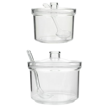 

NUOLUX 2 Sets Acrylic Seasoning Jar Transparent Salt Jar Sugar Box Kitchen Accessories