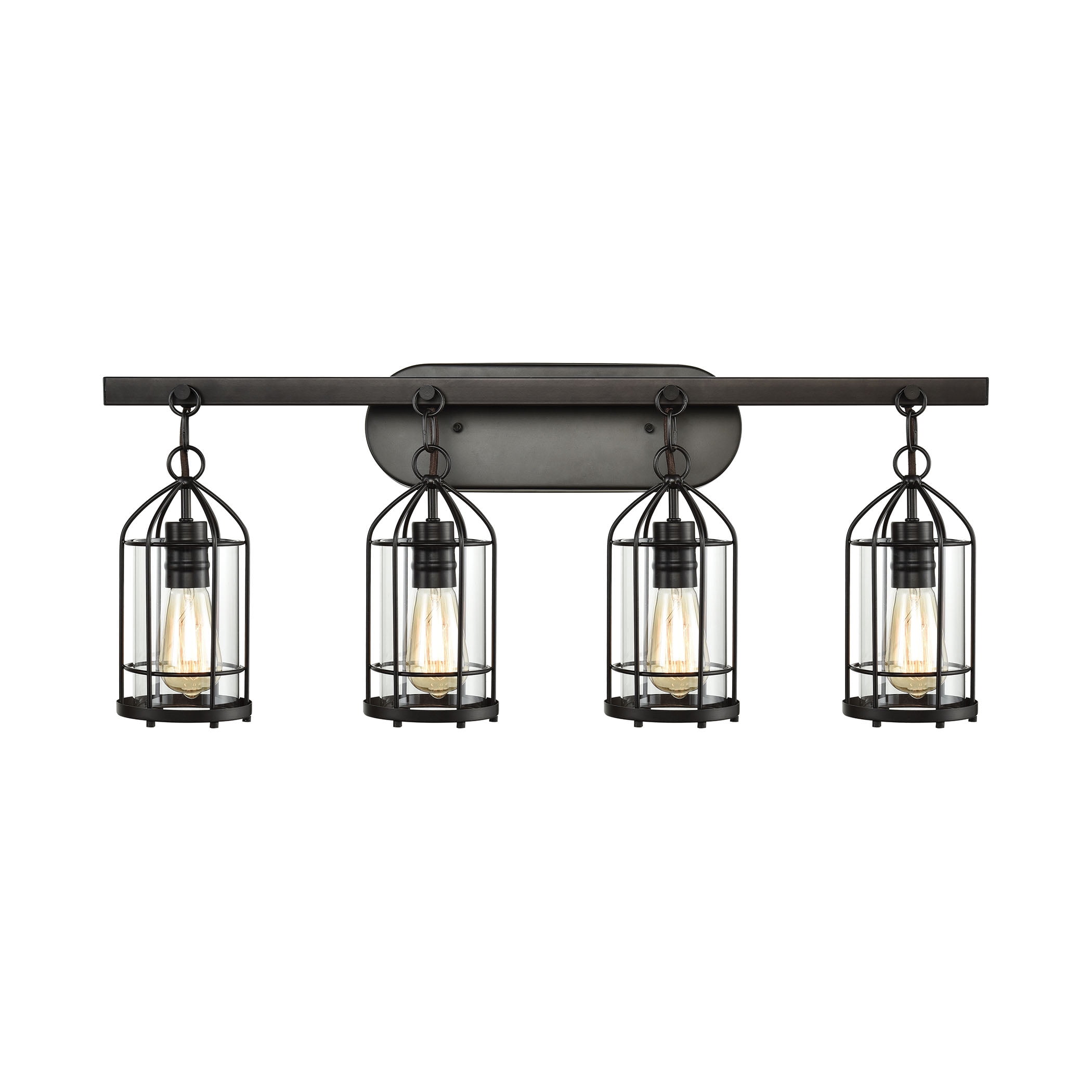 Southwick 4Light Vanity Lamp in Oil Rubbed Bronze with Clear Blown