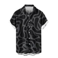 thumbnail image 5 of Fnnxeal Mens Short Sleeve Button Up Shirt Abstract Print Stretch Comfort Lightweight Black Casual Shirt S-5XL,Size M, 5 of 6