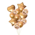 thumbnail image 1 of Kit de globos de fiesta, 14 globos de látex con corazón de Mylar, color dorado, 1 of 1