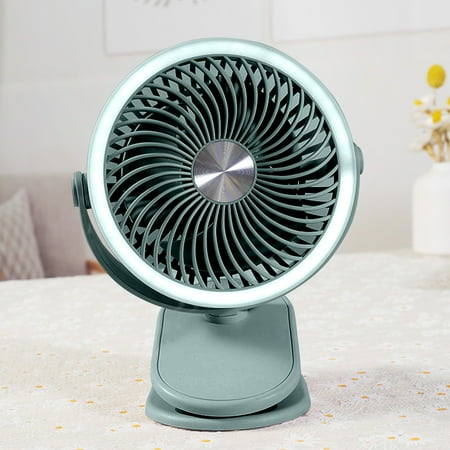 

aoksee fan for bedroom clearance Rechargeable Fan With LED Light USB Desk Fan Portable fan Clip Fan Rechargeable Battery Operated Clip Fan Mini Fan for Home Office Bedroom Table Blue