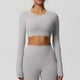 thumbnail image 5 of Top para mujer,Camiseta informal de manga larga con cuello redondo para mujer, con estampado de cuadros suaves, para uso diario, ideal para el hogar, sopatenor, 5 of 9